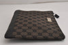 Authentic GUCCI Vintage Clutch Hand Bag Purse GG Canvas Leather Black 9804J