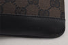 Authentic GUCCI Vintage Clutch Hand Bag Purse GG Canvas Leather Black 9804J