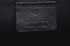 Authentic GUCCI Vintage Clutch Hand Bag Purse GG Canvas Leather Black 9804J