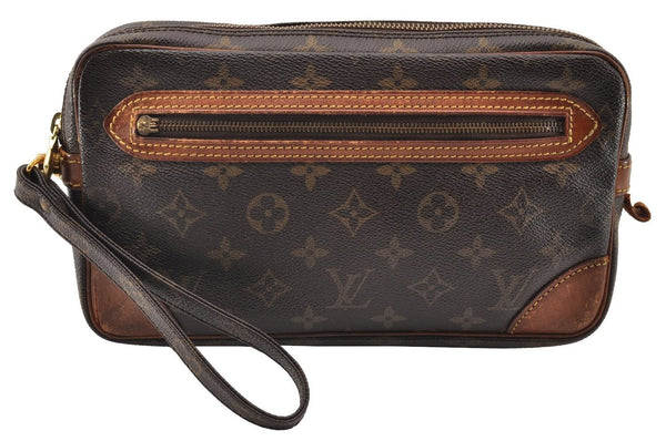Authentic Louis Vuitton Monogram Marly Dragonne GM M51825 Clutch Hand Bag 9805I