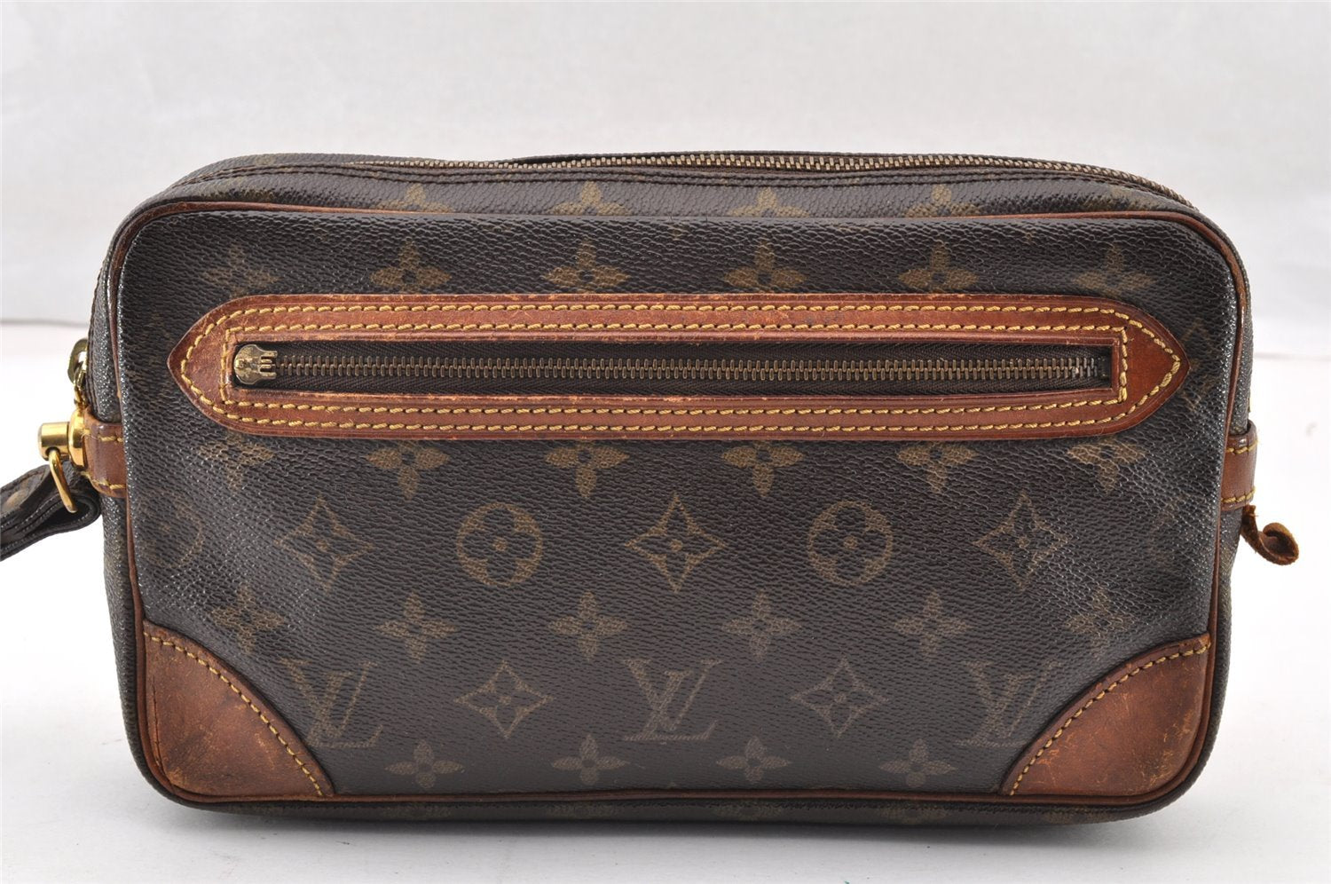 Authentic Louis Vuitton Monogram Marly Dragonne GM M51825 Clutch Hand Bag 9805I