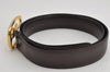 Authentic CELINE Horse Carriage Belt Leather Size 77-86cm 30.3-33.9" Brown 9805J