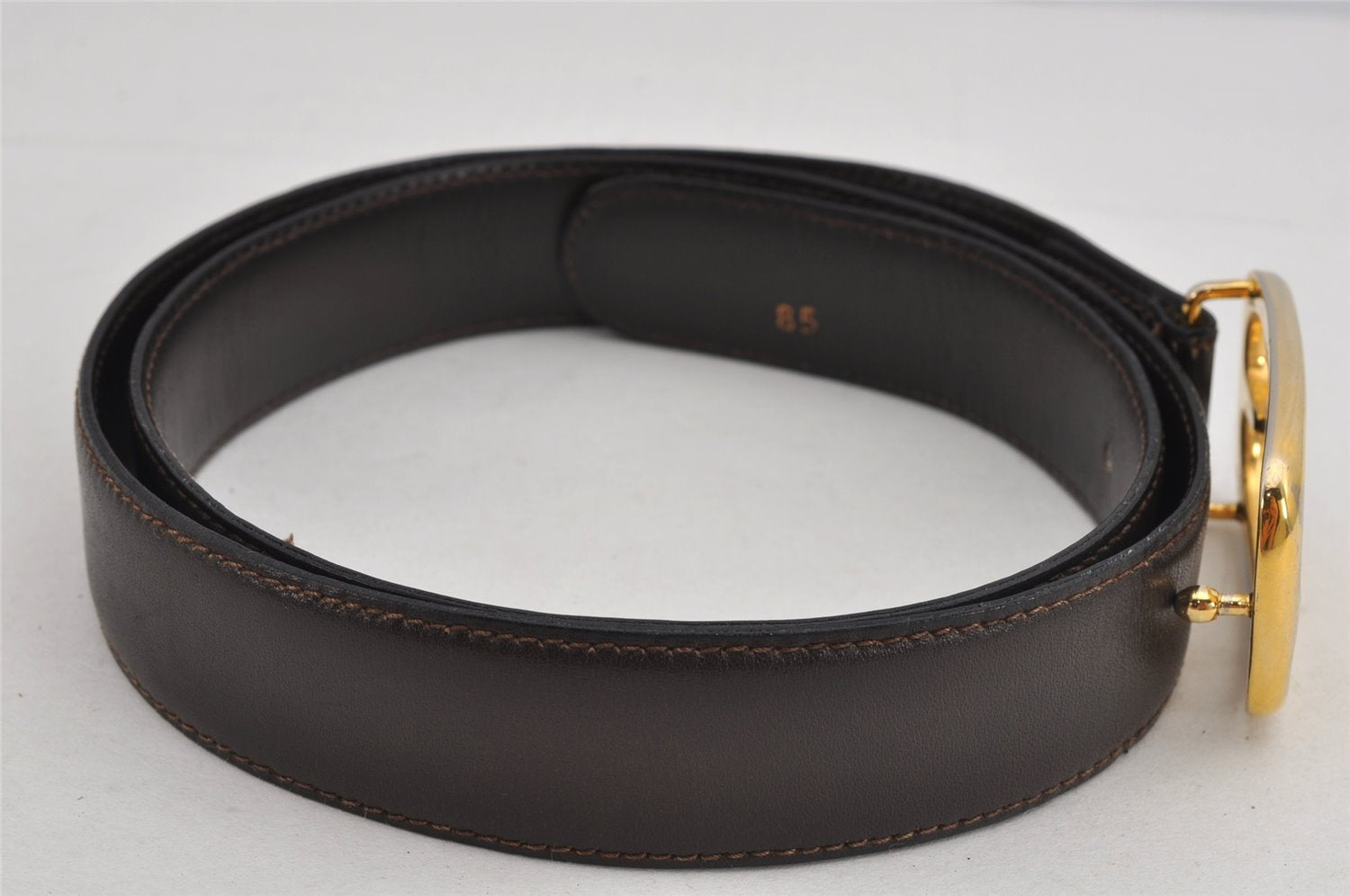 Authentic CELINE Horse Carriage Belt Leather Size 77-86cm 30.3-33.9