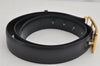 Authentic CELINE Horse Carriage Vintage Belt Leather Size 80cm 31.5" Black 9806J