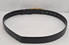 Authentic CELINE Horse Carriage Vintage Belt Leather Size 80cm 31.5" Black 9806J