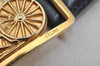 Authentic CELINE Horse Carriage Vintage Belt Leather Size 80cm 31.5" Black 9806J