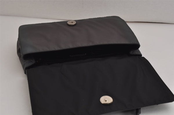 Authentic PRADA Vintage Nylon Tessuto Leather Shoulder Bag Purse Brown 9807J