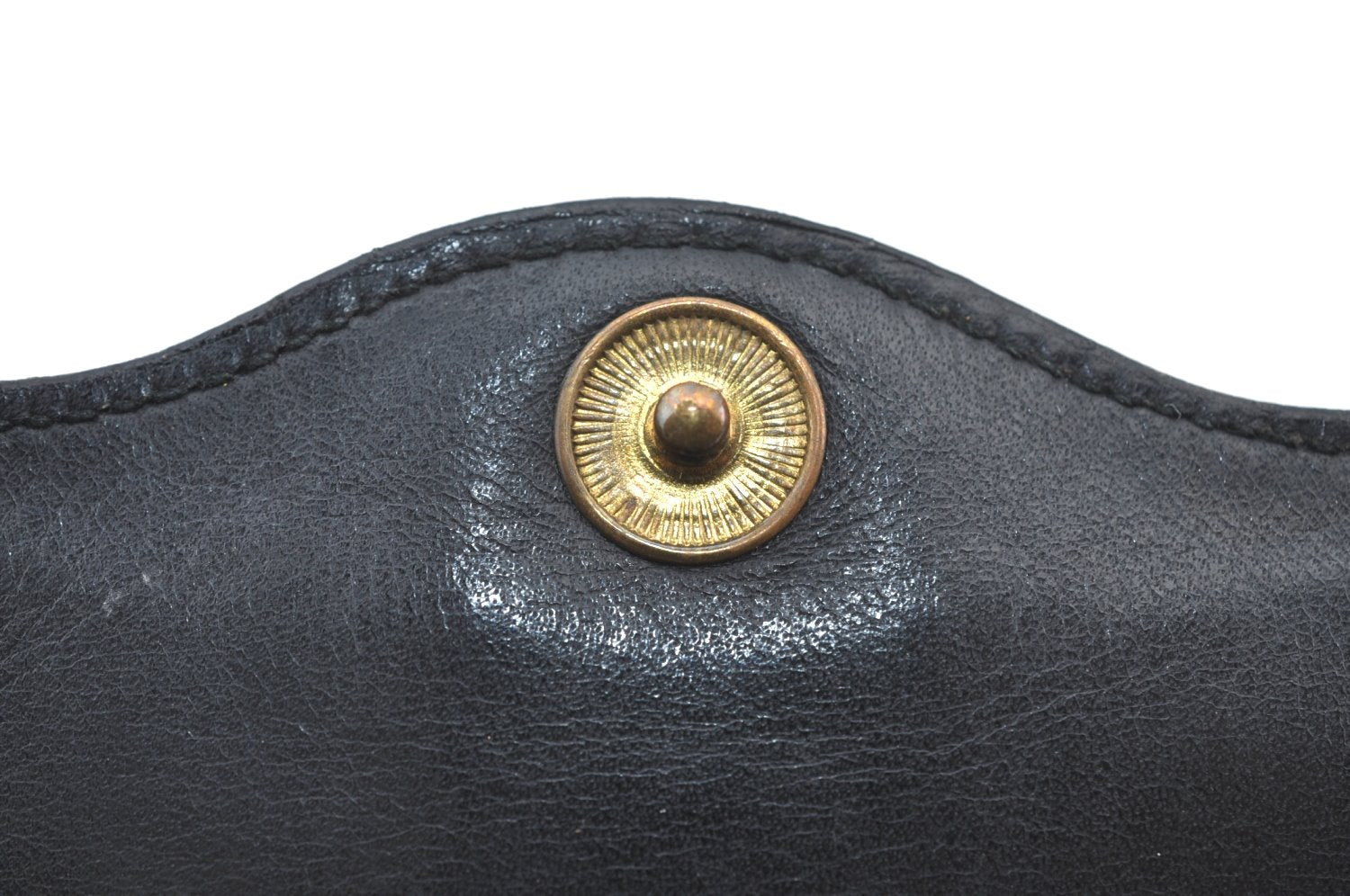 Authentic GUCCI Web Sherry Line Pouch Purse GG Canvas Leather Black 9810F