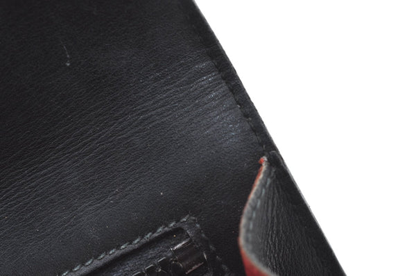 Authentic GUCCI Web Sherry Line Pouch Purse GG Canvas Leather Black 9810F