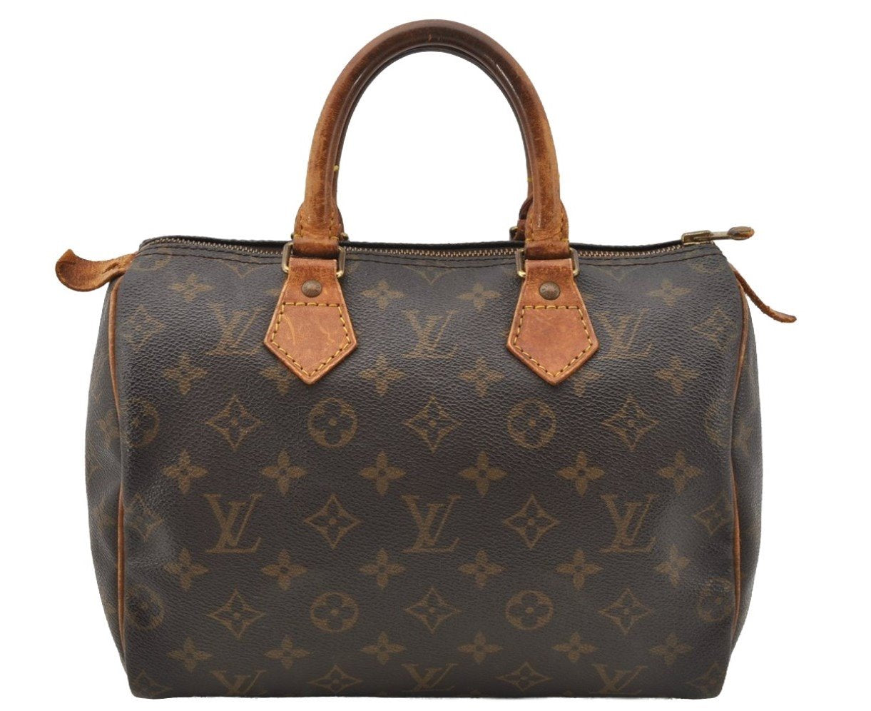 Authentic Louis Vuitton Monogram Speedy 25 Boston Hand Bag M41528 LV 9810I