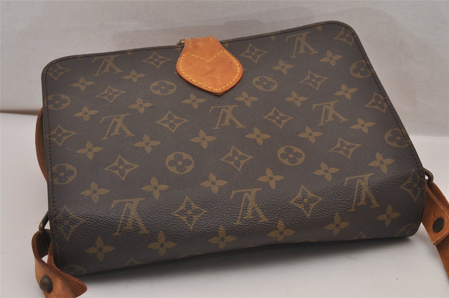 Authentic Louis Vuitton Monogram Cartouchiere GM M51252 Shoulder Cross Bag 9811I