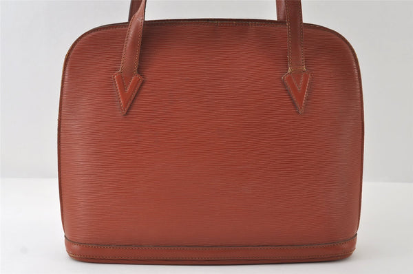 Authentic Louis Vuitton Epi Lussac Shoulder Tote Bag Brown M52283 LV 9812I