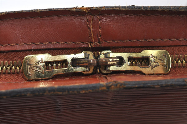 Authentic Louis Vuitton Epi Lussac Shoulder Tote Bag Brown M52283 LV 9812I