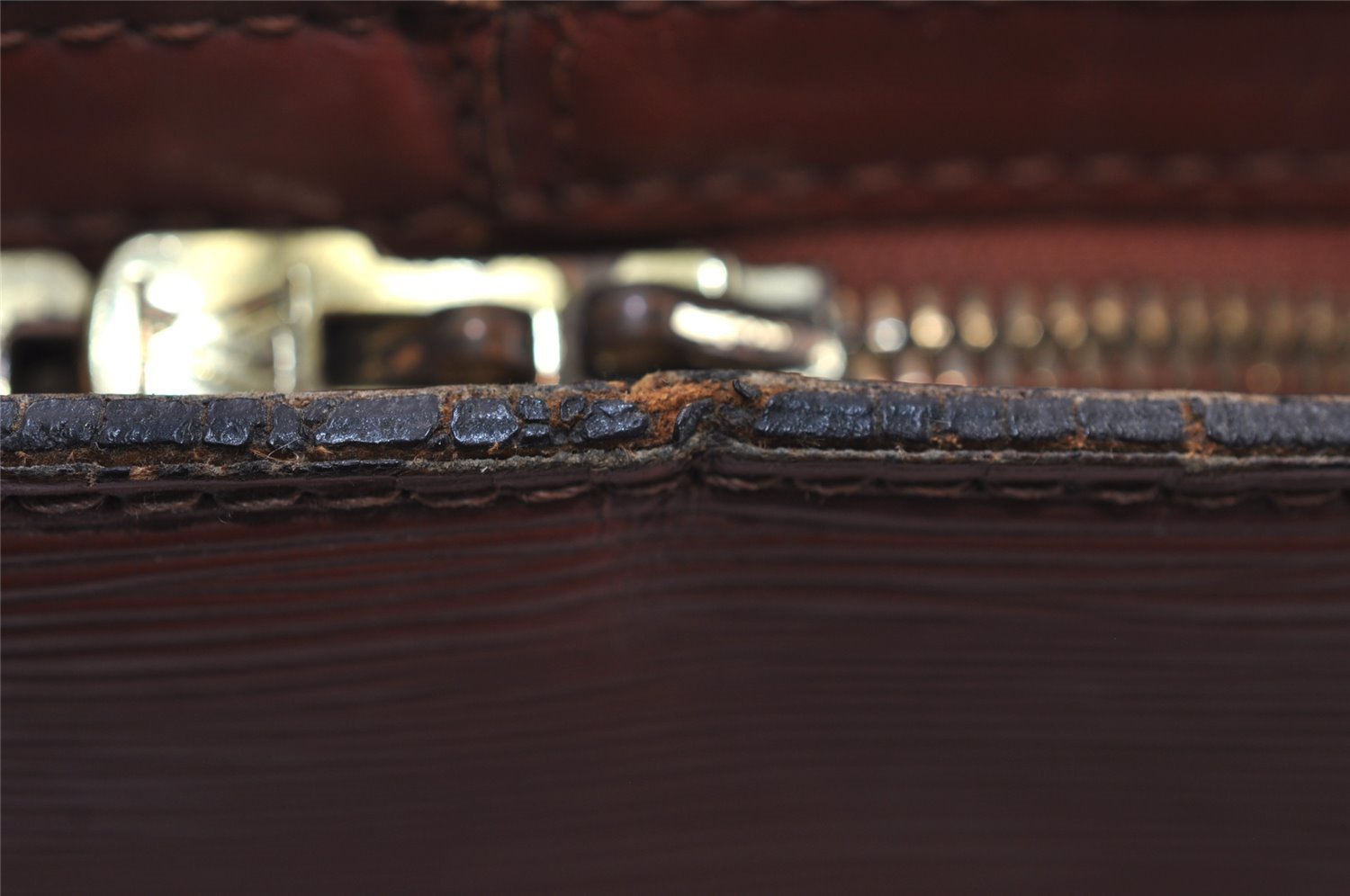 Authentic Louis Vuitton Epi Lussac Shoulder Tote Bag Brown M52283 LV 9812I