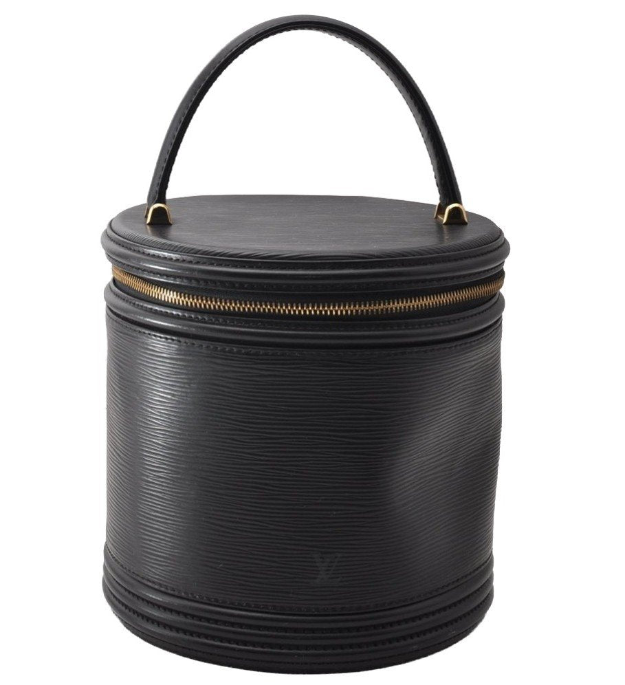 Authentic Louis Vuitton Epi Cannes Cosmetic Hand Bag Purse Black M48032 LV 9813I