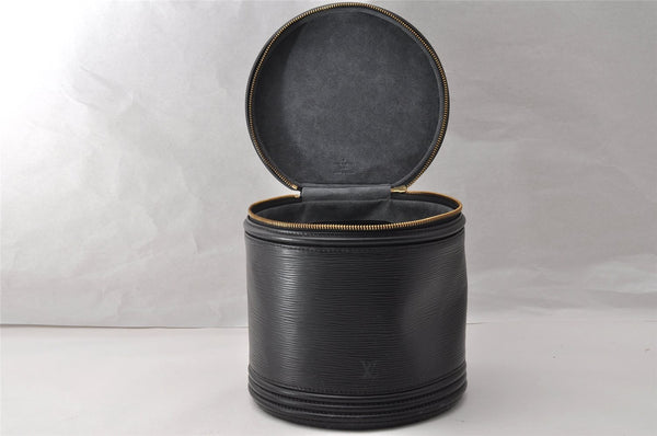 Authentic Louis Vuitton Epi Cannes Cosmetic Hand Bag Purse Black M48032 LV 9813I