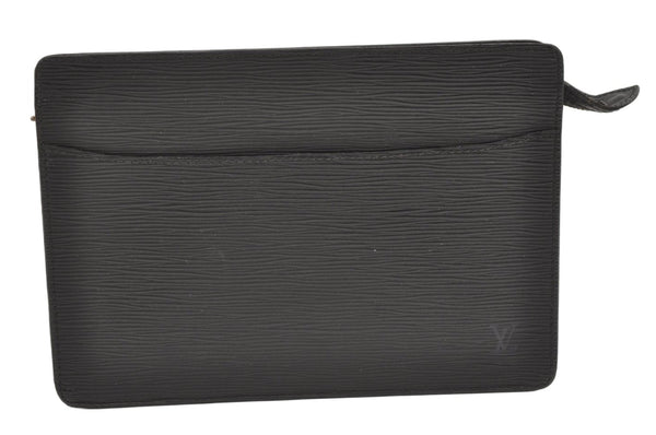 Authentic Louis Vuitton Epi Pochette Homme Clutch Hand Bag Black M52522 LV 9813J