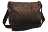 Authentic GUCCI Shoulder Cross Body Bag GG Canvas Leather 114273 Brown 9814J