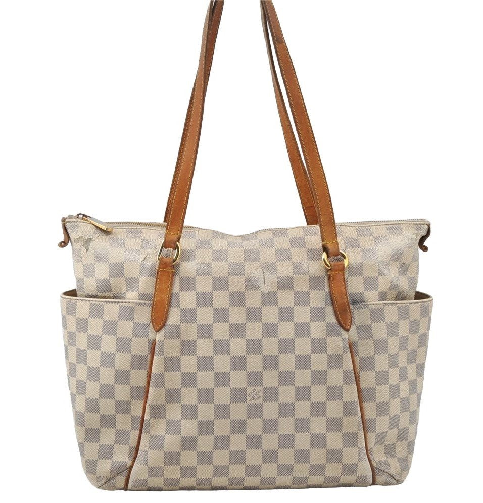 Authentic Louis Vuitton Damier Azur Totally MM Tote Bag N51262 LV 9815I