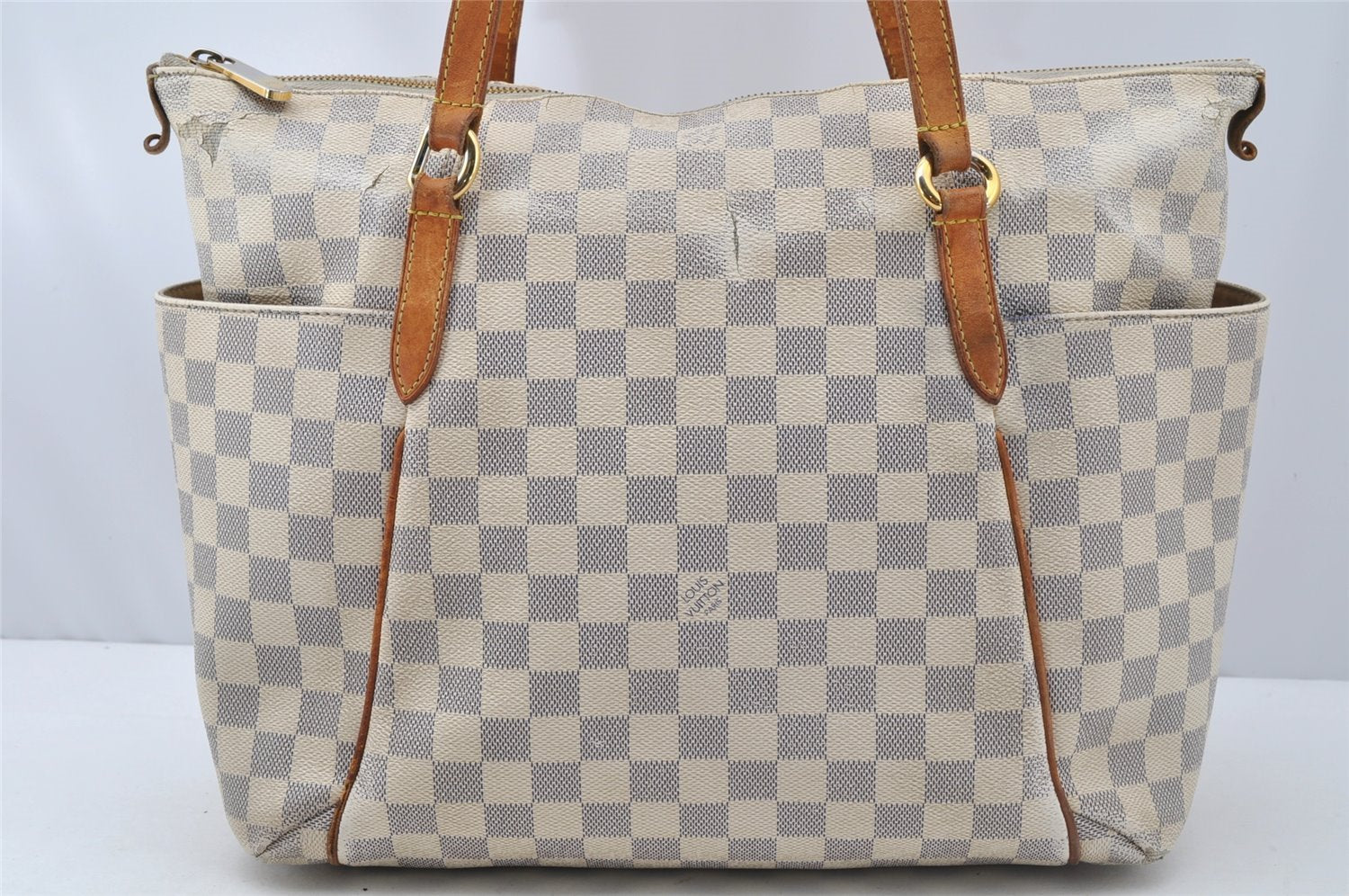 Authentic Louis Vuitton Damier Azur Totally MM Tote Bag N51262 LV 9815I