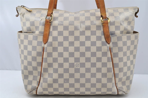 Authentic Louis Vuitton Damier Azur Totally MM Tote Bag N51262 LV 9815I