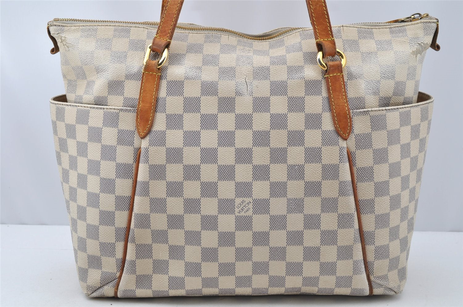 Authentic Louis Vuitton Damier Azur Totally MM Tote Bag N51262 LV 9815I