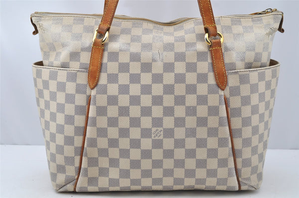 Authentic Louis Vuitton Damier Azur Totally MM Tote Bag N51262 LV 9815I