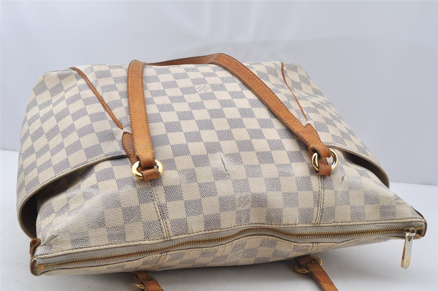 Authentic Louis Vuitton Damier Azur Totally MM Tote Bag N51262 LV 9815I