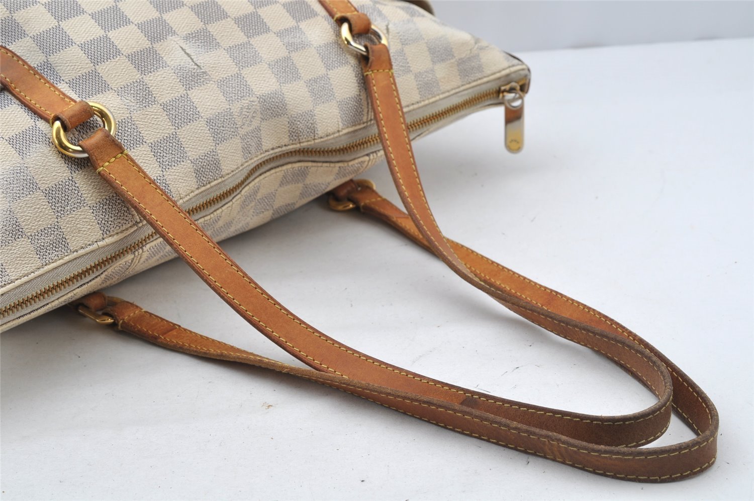 Authentic Louis Vuitton Damier Azur Totally MM Tote Bag N51262 LV 9815I