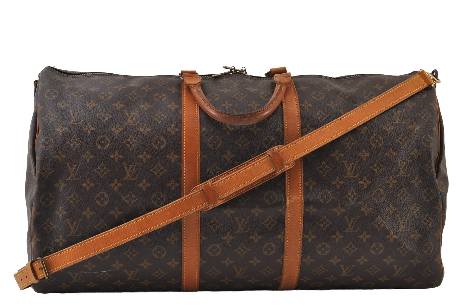 Authentic Louis Vuitton Monogram Keepall Bandouliere 60 M41412 Boston Bag 9816I