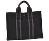 Authentic HERMES Vintage Fourre Tout PM Hand Tote Bag Purse Canvas Black 9816J