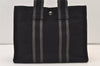 Authentic HERMES Vintage Fourre Tout PM Hand Tote Bag Purse Canvas Black 9816J