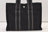 Authentic HERMES Vintage Fourre Tout PM Hand Tote Bag Purse Canvas Black 9816J