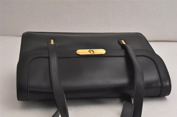 Authentic Christian Dior Vintage Shoulder Hand Bag Purse Leather Black CD 9818J