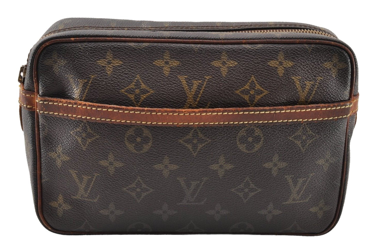 Authentic Louis Vuitton Monogram Compiegne 23 Clutch Hand Bag M51847 Junk 9819I