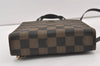 Authentic FENDI Pequin Check 2Way Tote Bag Backpack PVC Leather Brown 9819J