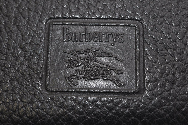 Authentic Burberrys Vintage Leather Shoulder Cross Body Bag Purse Black 9821J