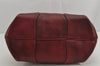 Authentic CELINE 2Way Shoulder Cross Body Hand Bag Leather Bordeaux Red 9822J