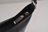 Authentic Salvatore Ferragamo Vintage Leather Shoulder Bag Purse Black 9824J