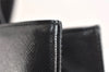 Authentic Salvatore Ferragamo Gancini Leather Shoulder Hand Bag Black 9826J