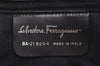 Authentic Salvatore Ferragamo Gancini Leather Shoulder Hand Bag Black 9826J