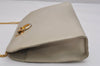 Authentic Salvatore Ferragamo Gancini Leather Shoulder Crossbody Bag White 9827J