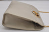 Authentic Salvatore Ferragamo Gancini Leather Shoulder Crossbody Bag White 9827J