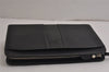 Authentic BURBERRY Vintage Leather Clutch Hand Bag Purse Black 9828J