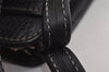 Authentic BURBERRY Vintage Leather Clutch Hand Bag Purse Black 9828J