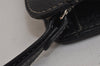 Authentic BURBERRY Vintage Leather Clutch Hand Bag Purse Black 9828J