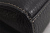 Authentic BURBERRY Vintage Leather Clutch Hand Bag Purse Black 9828J