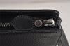 Authentic BURBERRY Vintage Leather Clutch Hand Bag Purse Black 9828J