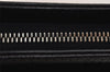 Authentic BURBERRY Vintage Leather Clutch Hand Bag Purse Black 9828J
