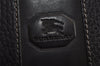 Authentic BURBERRY Vintage Leather Clutch Hand Bag Purse Black 9828J